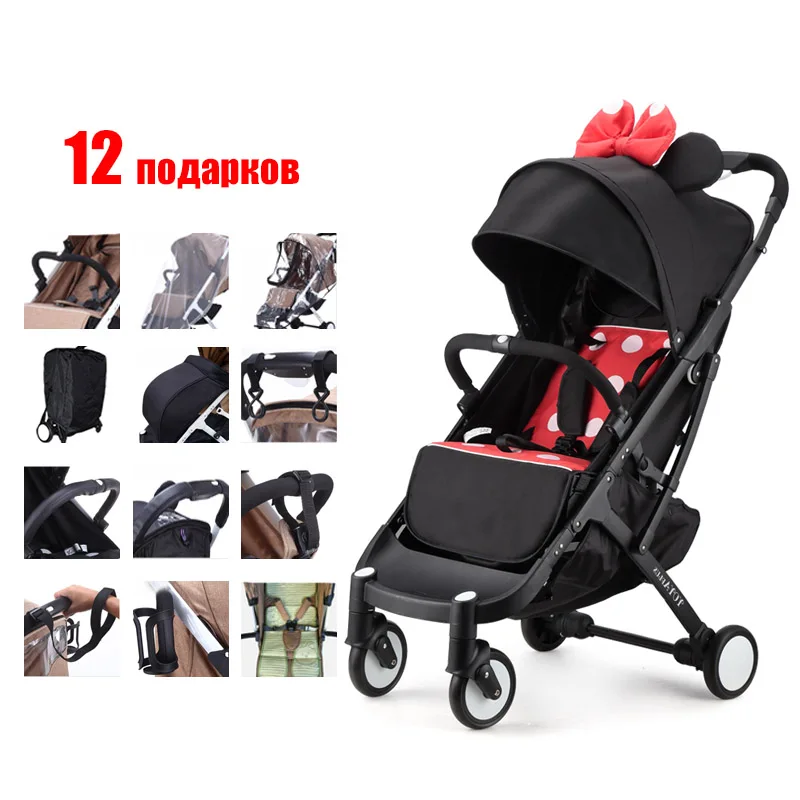 

YOYAPLUS baby strollers ultra-lightweight folding can sit can lie high landscape umbrella baby trolley summer and winter Russia