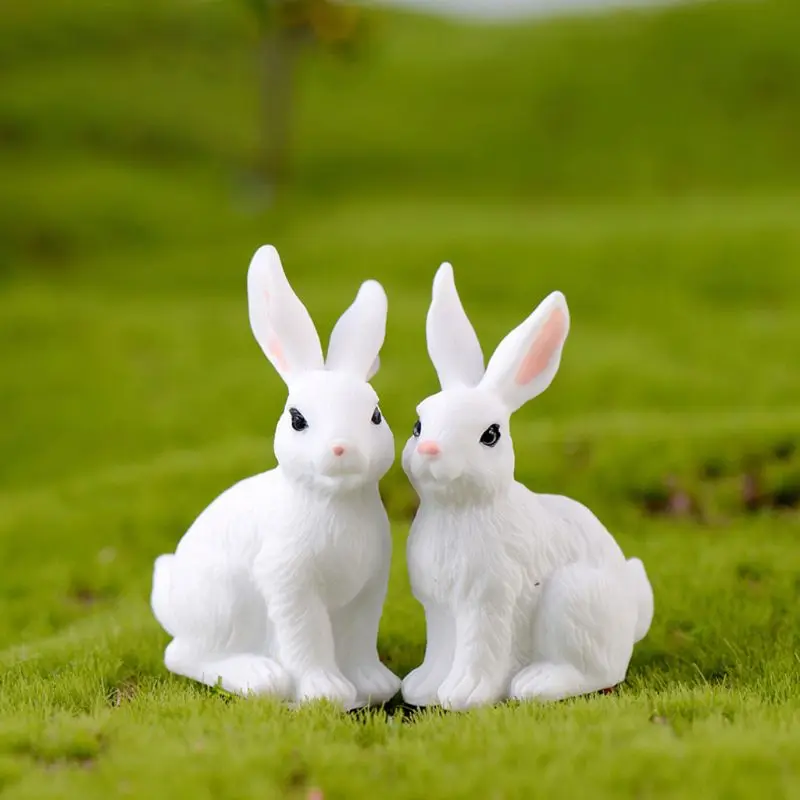 Rabbits Figurines Mini Miniature Fairy Garden Different Bunny Decor for Mini Succulents Cactus Decorating rabbit ornaments rabbit ornament miniature ornament miniature figurines 4Pcs