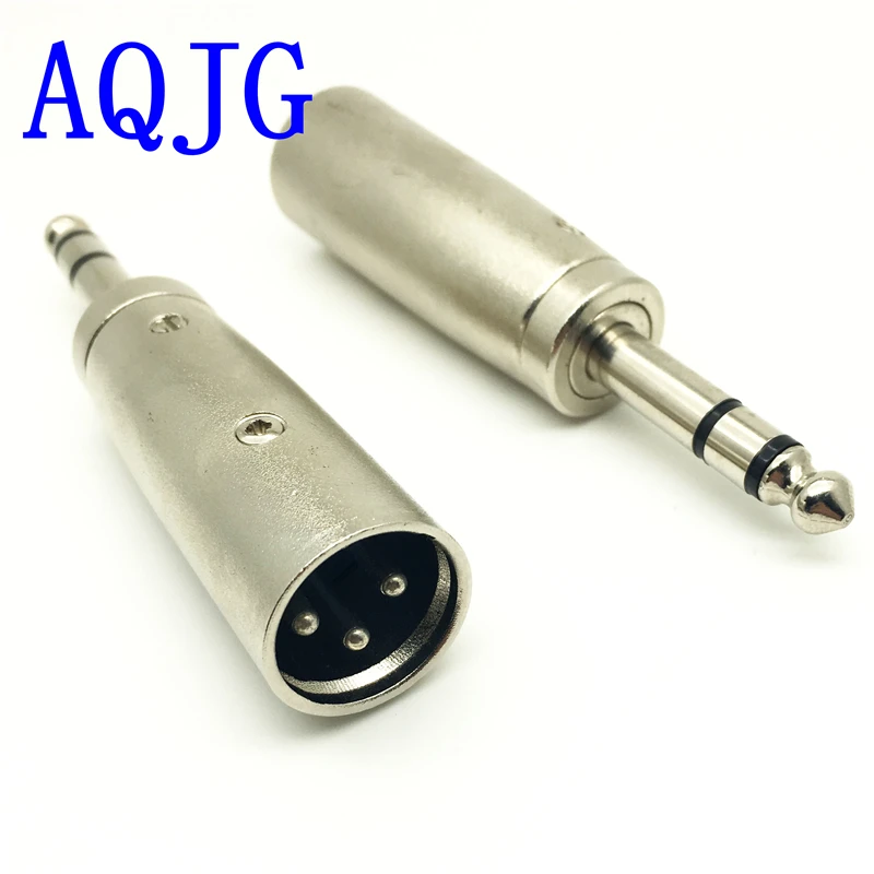 

10pcs 3Pin XLR male To 6.35mm Male Mono Jack Lead Adapter Microphone Leader Adapter Nickel Plated All Metal Construction AQJG