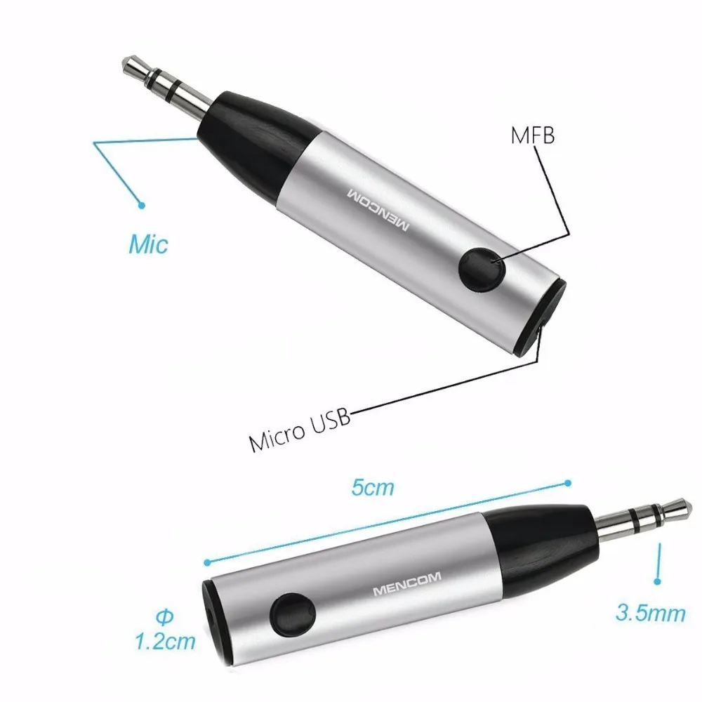 Mencom беспроводной Bluetooth приемник 3,5 мм аудио Bluetooth Aux адаптер музыкальный приемник автомобильный кабель бесплатно для динамика наушников
