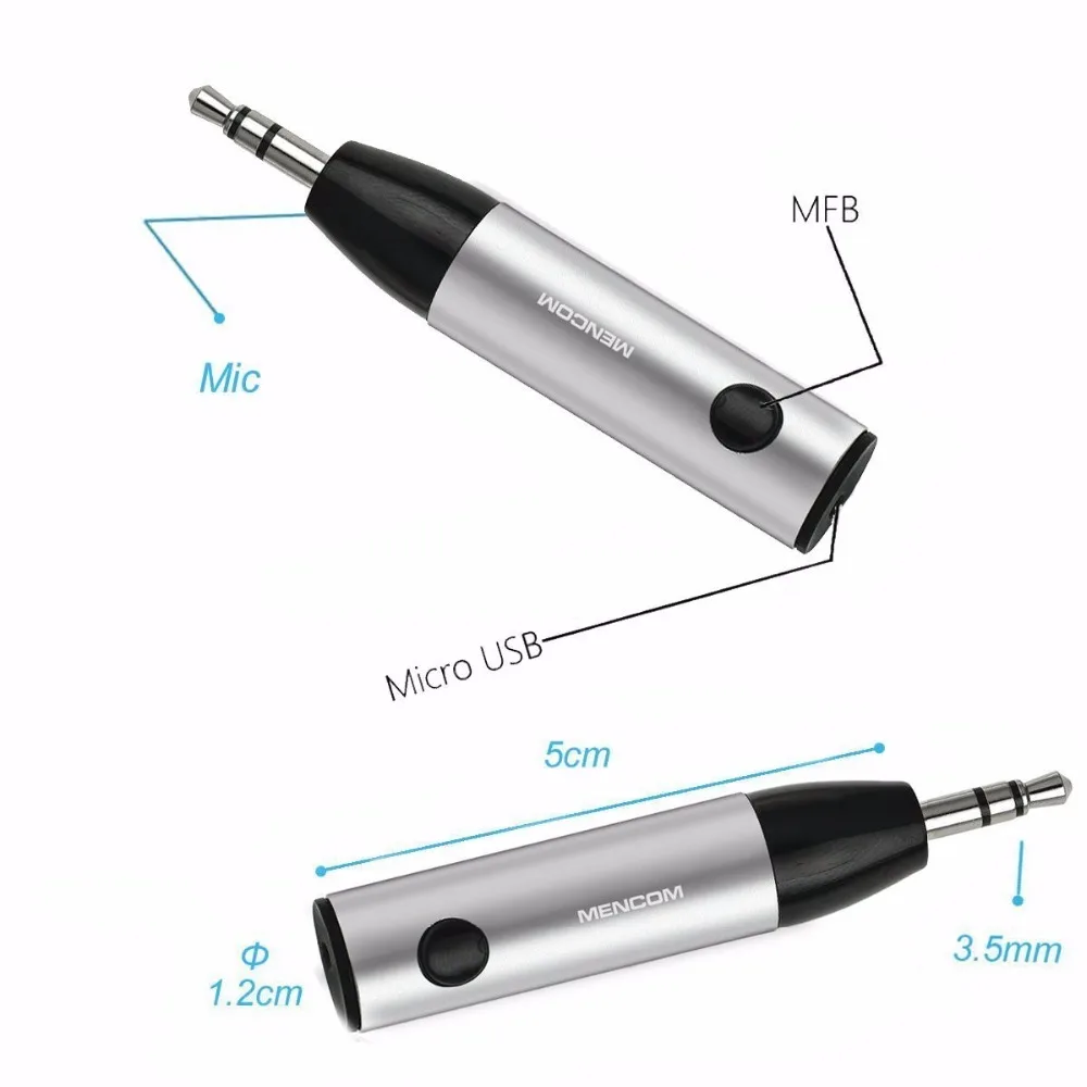 Mencom Wireless Bluetooth Receiver 3 5mm Jack Audio Bluetooth Aux Adapter Music Receiver Car Cable Free for Speaker Headphone