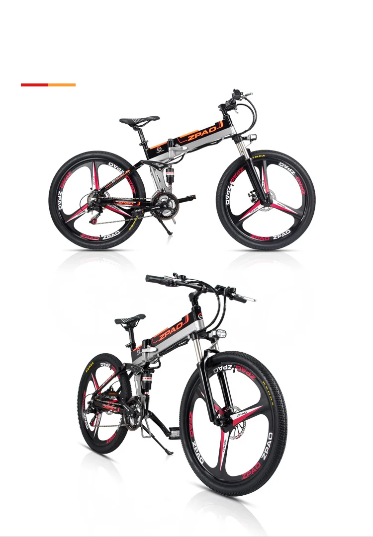 Discount ZPAO 21 Speed, 26 inch, 48V 350W, Folding Electric Bicycle, Mountain Bike, Lithium Battery, Aluminum Alloy Frame, Disc Brake 24