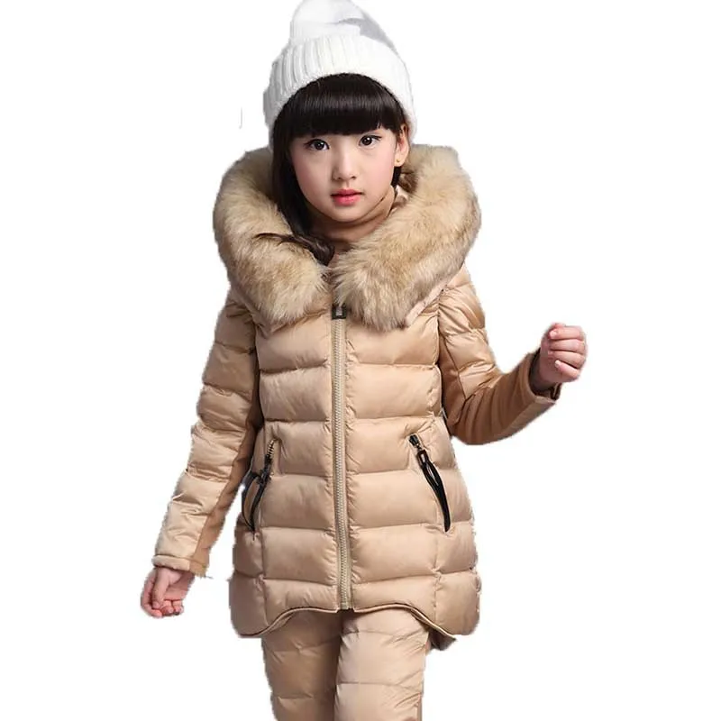 

Warm Windproof Cotton Kids Clothes Set Winter Girls 3-Piece Clothing Fashion Child Outfits Children Outerwear For 4-12 Years Old