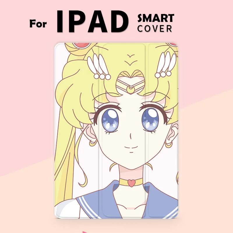 

Smile Girl Magnet Flip Cover case For iPad Pro 9.7 10.5 11 12.9 2018 Air Air2 Mini 2 3 4 Tablet Case For New ipad 9.7 2017 2018