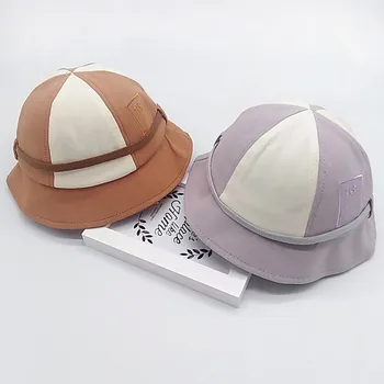 

Summer Kids Sun Headwear Baby Boys Girls Toddler Minimalist Patchwork Mixed Color Bucket Hats Caps