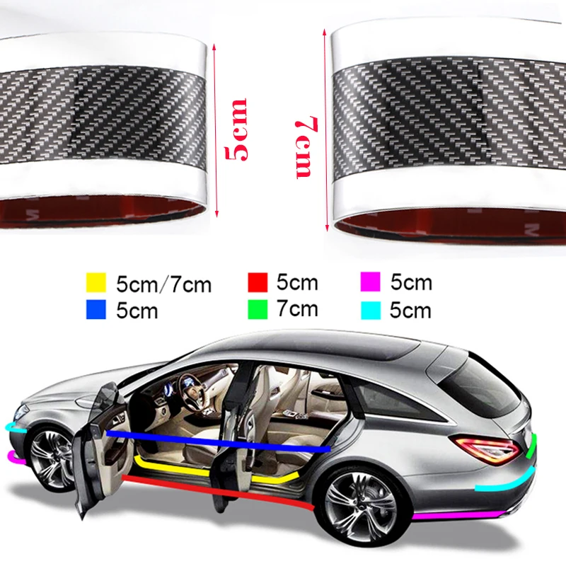 Автомобильный Стикеры s 3D углеродного волокна резиновый протектор дверная наклейка для порога Авто Стайлинг авто бампер протекторы внешние аксессуары