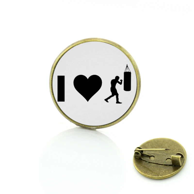 Распродажа 20 мм стеклянный кабошон Keep Calm and Love боксерские броши булавки