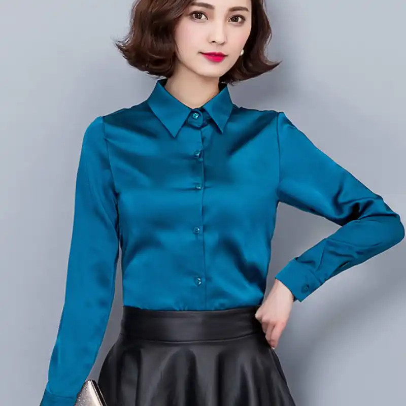 camisa raso mujer