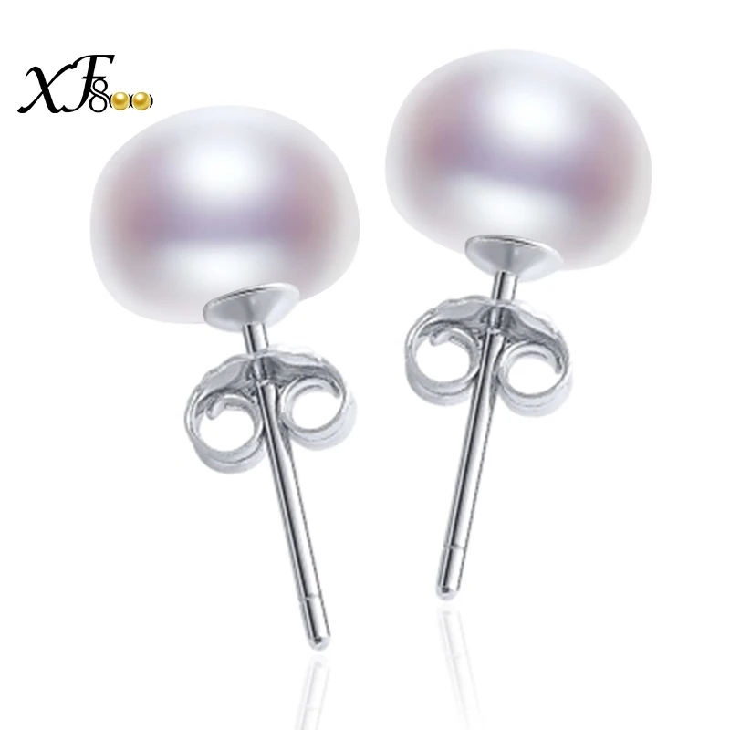 

[XF800]Pearl Earrings 925-Sterling- Silver-Jewelry Natural Freshwater Stud Earrings For Women Girl Party Fine Gift[E25301]