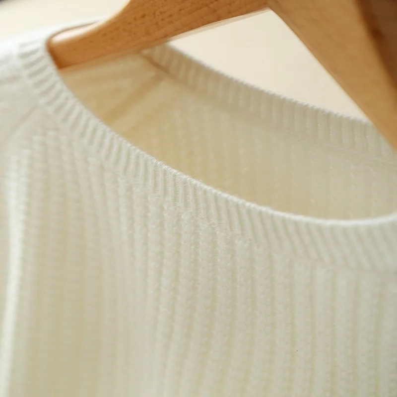 Кашемировый свитер женский круглый вырез короткий параграф свободный осенний и зимний свитер