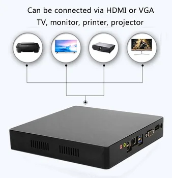

Mini PC juegos de Computer intel Core i7 i5 i3 J1900 Office 4K 300M WiFi HDMI VGA USB Gigabit Ethernet Windows 10 Linux HTPC