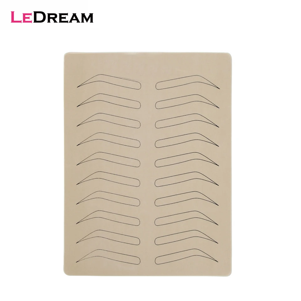 

1PC Rubber Practice Skin Fake False Eyebrows Pigment Free For Microblading Permanent Makeup Tattoo Training Learning Beginners