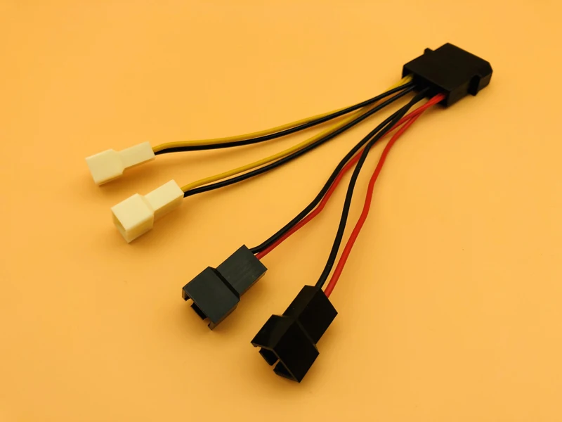 Новый Компьютерный Вентилятор охлаждения силовые кабели 4Pin Molex к 3Pin вентилятор