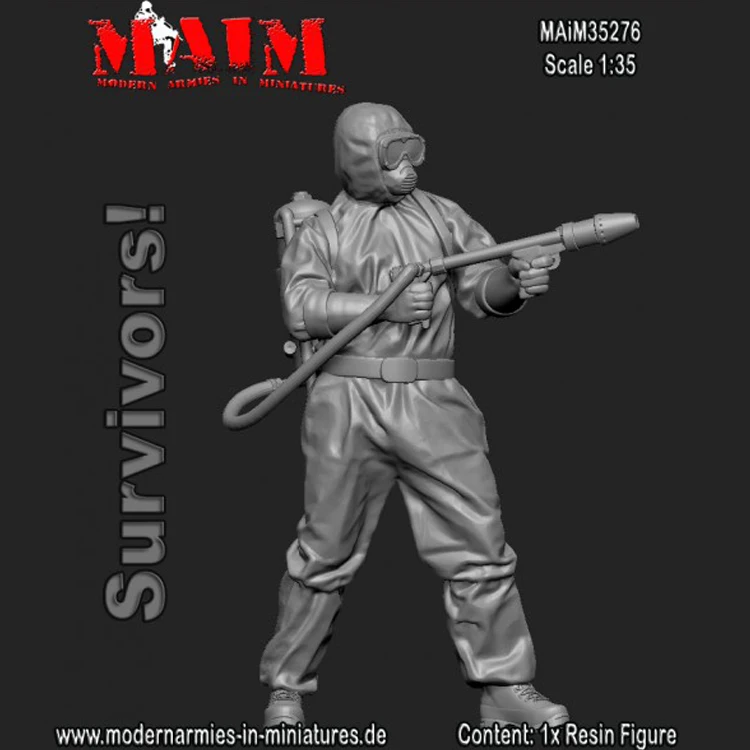 1/35 год защита от радиации + огнемет модель солдата из смолы GK несобранный и