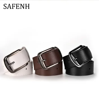 

2018 Fashion Men's Belt Leather Black High Quality Metal Buckle Casual Belts for Men Pu Leather Men's Waist Belt