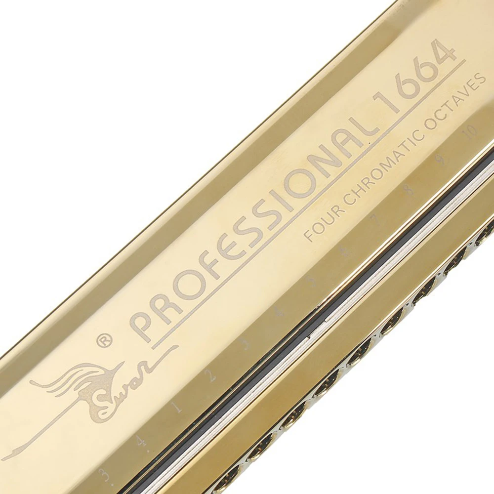 Swan Chromatic Губная гармошка 16 отверстий 64 тона инструменты для рта профессиональные