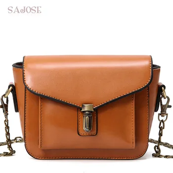 

Leather Bags Women Shoulder Crossbody Bags Saddle Fashion Vintage Famous Brand Chain Women's Messenger Bag Drop Shipping