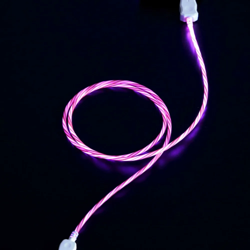 Светящийся зарядный кабель Micro USB Type C 1 м со светодиодной подсветкой для Samsung Galaxy A50