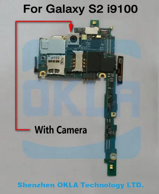 С камерой б/у материнская плата от оригинального телефона для Samsung Galaxy S2 i9100