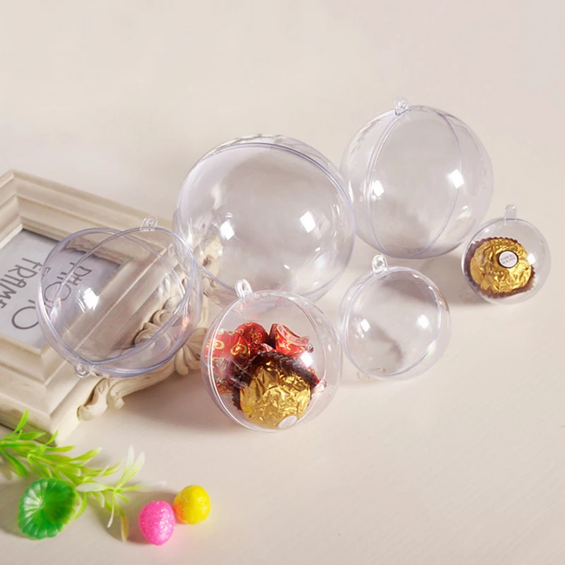 Рождественский прозрачный шар коробки для конфет романтичный дизайн рождественские украшения прозрачный шар можно открыть пластиковую безделушку орнамент