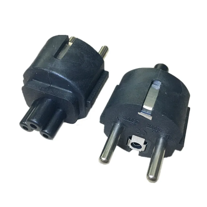 

High quality black Copper 10A 250V Standart European standard to IEC320 C5 power adaptor plug convert socket