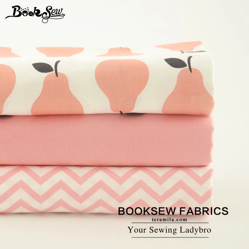 Комплект из 100% хлопчатобумажной ткани Booksew 3 шт./лот дизайн груша и волны толстая