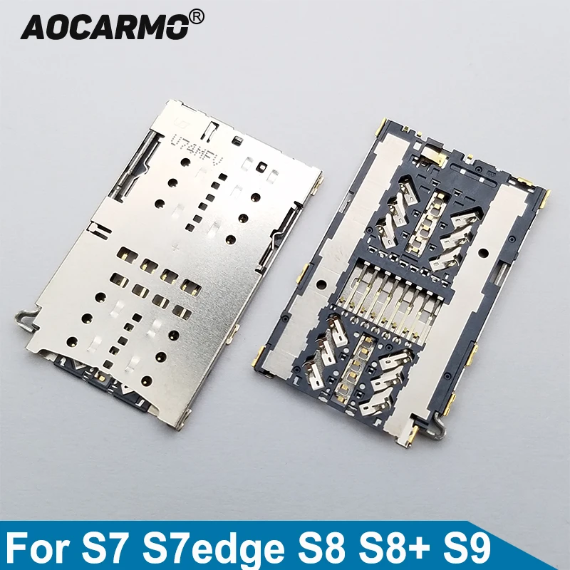 

Aocarmo SIM Reader Card Holder On Board Connector For Samsung Galaxy S7 S7edge S8 S8+ S9 G9350 G9300 G9500 G9550 G9600 Plus Edge