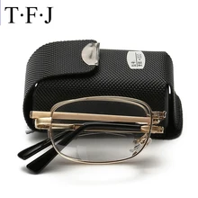 Прогрессивные складывающиеся очки для чтения с защитой от усталости, женские, мужские, диоптрийные очки для глаз, 1,5 бифокальные очки для дальнозоркости, Чехол для очков