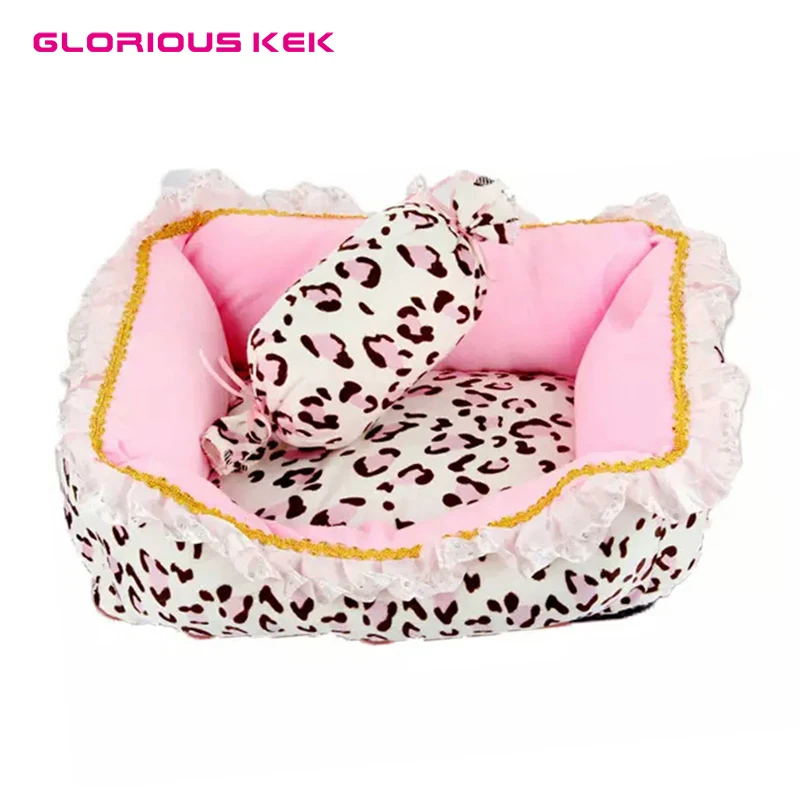 small pink dog bed
