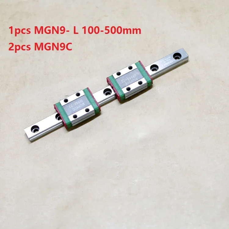 

1pcs Original HIWIN linear guide rail MGN9 -L 100mm/200mm/300mm/400mm/500mm + 2pcs MGN9C Mini blocks for 9mm Miniature CNC kit