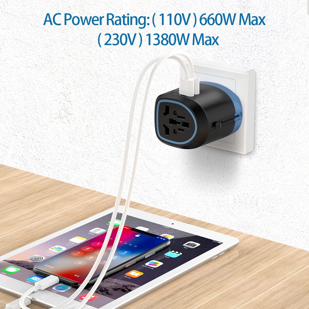 NTONPOWER Universal Travel Adapter All in One International Power Adapter Socket Charger with 2 USB Ports Works in 150+Countries NTONPOWER Universal Travel Adapter All in One International Power Adapter Socket Charger with 2 USB Ports Works in 150+Countries