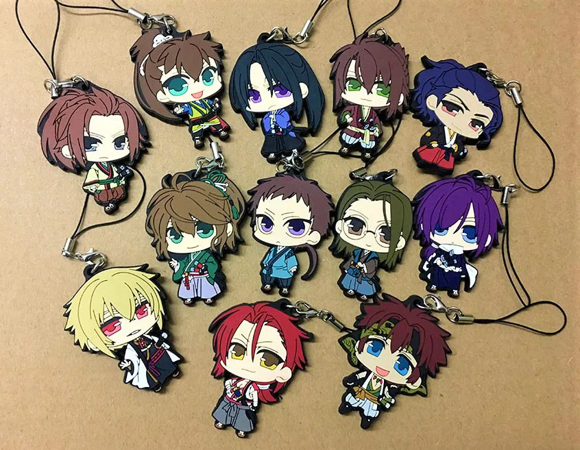 12 шт./лот случайная отправка Hakuouki BoYing призрак аниме брелок Yukimura Jiziru Hijikata Toshizo Okita