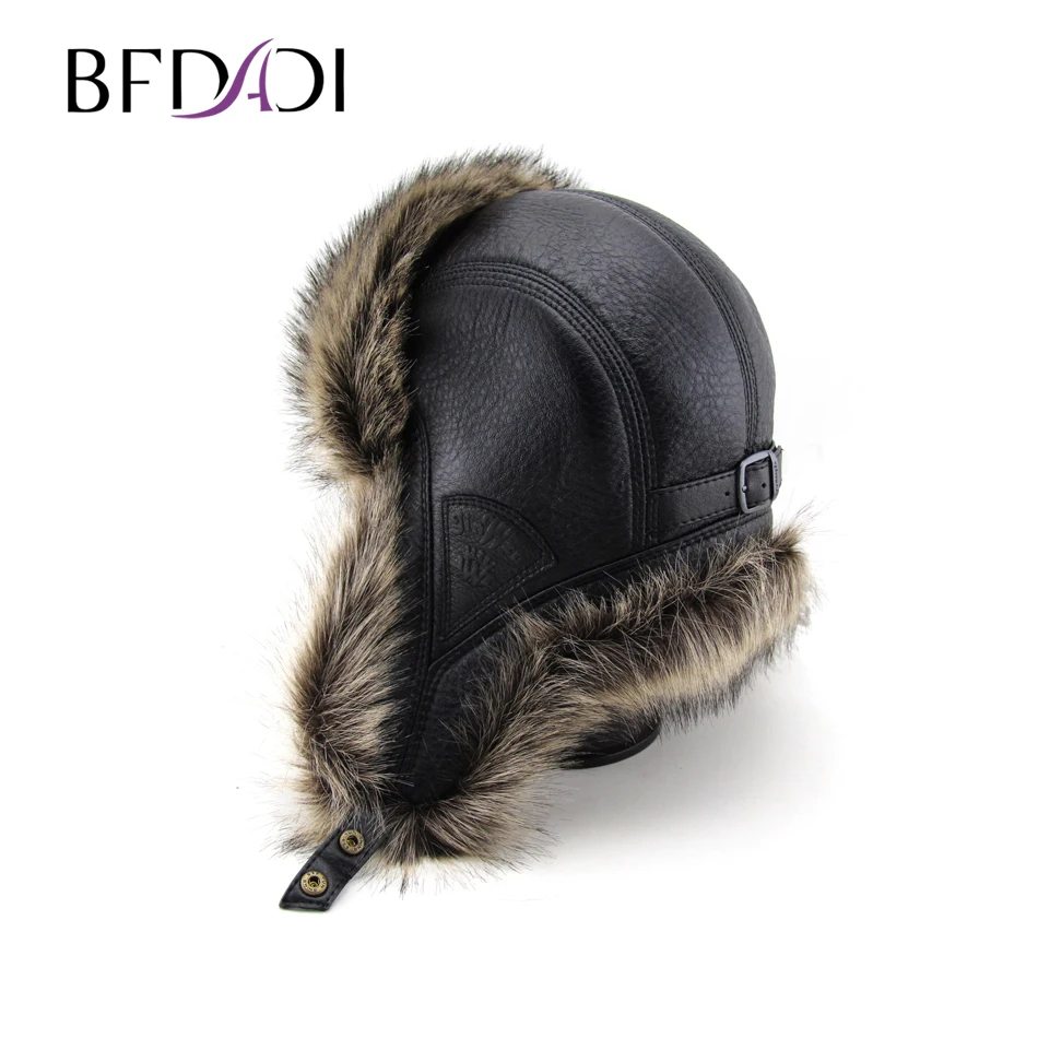 BFDADI высококачественные мужские зимние шапки из искусственного меха Lei Feng шапка с ушками теплая зимняя шапка s Русская Шапка-бомбер большой размер 60