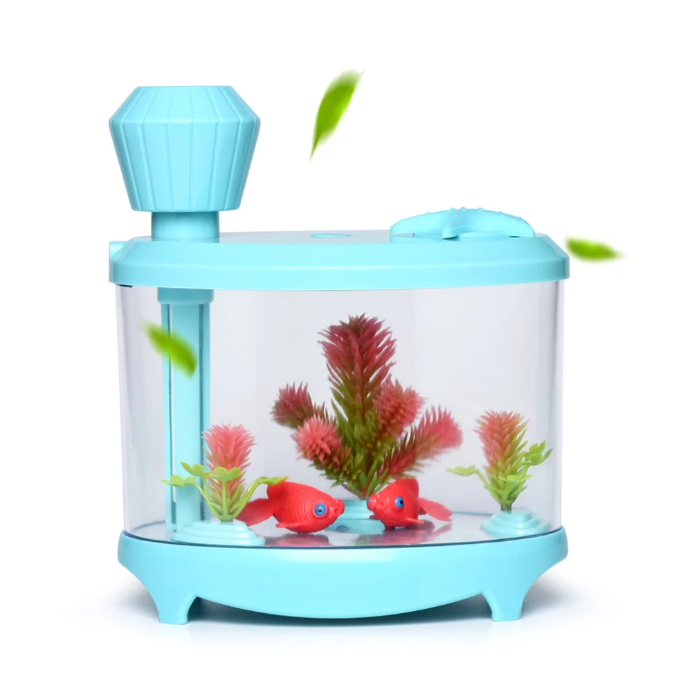 Fish Tank Humidifier Ultrasonic Humidifier Aroma Essential Oil Diffuser tabletop-decoration-feature-water-lily-fountain-waterfall-cascade