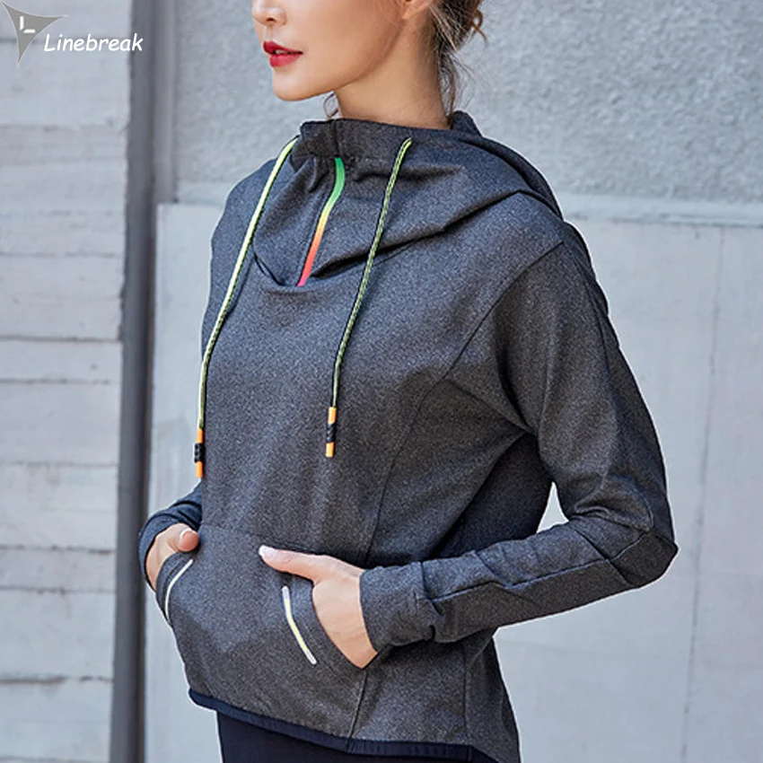 Women Sports Running Jackets Gym Hoodies Long Sleeve Yoga Shirts ...