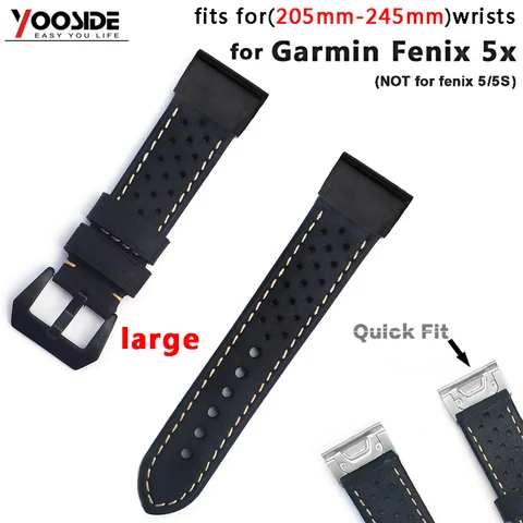 Pulseira de Couro Pulseira de Relógio Macio com Ajuste Rápido para Garmin Pulseira de Relógio para Fenix Genuíno Liberação Rápida Mudança Fenix 5x para 3 hr