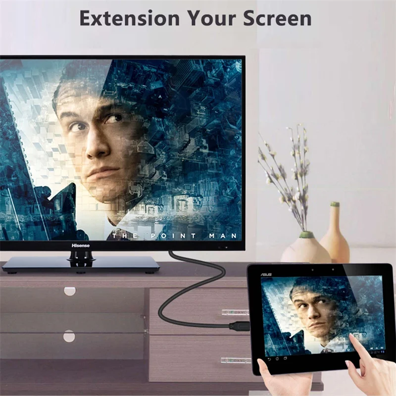 SAMZHE микро HDMI к HDMI мужчин и мужчин кабель-удлинитель для телефона Ipad подключение с большим экраном телевизора Displayer