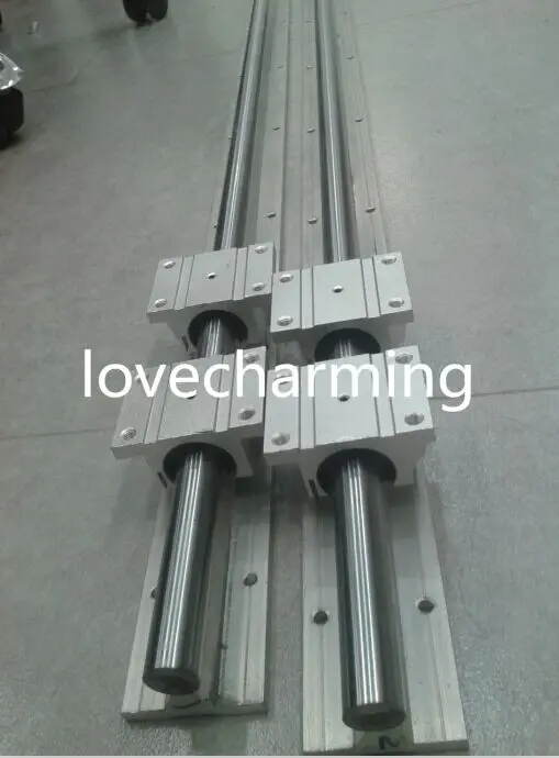2 sets TBR16 1500mm 16mm FULLY SUPPORTED LINEAR RAIL SHAFT& 4 TBR16UU Rounter Bearingsupported
