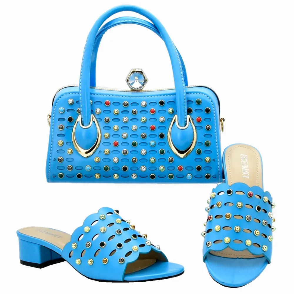 Sac 1 À Coloré Perle Italien 4 Assortir La 3 Chaussures 2 5 2019 Et Pour Or talons Ensemble Dernière Mode Mid Partie Avec tnU0wEqYS