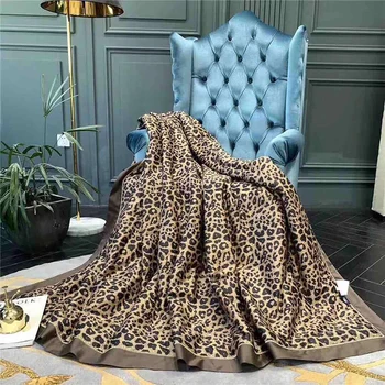 

Luxury Leopard Summer Air-conditioning Quilt Silky Soft Breathable Throw Blanket Korea Pink Star Comforter Bed Cover Bedspread