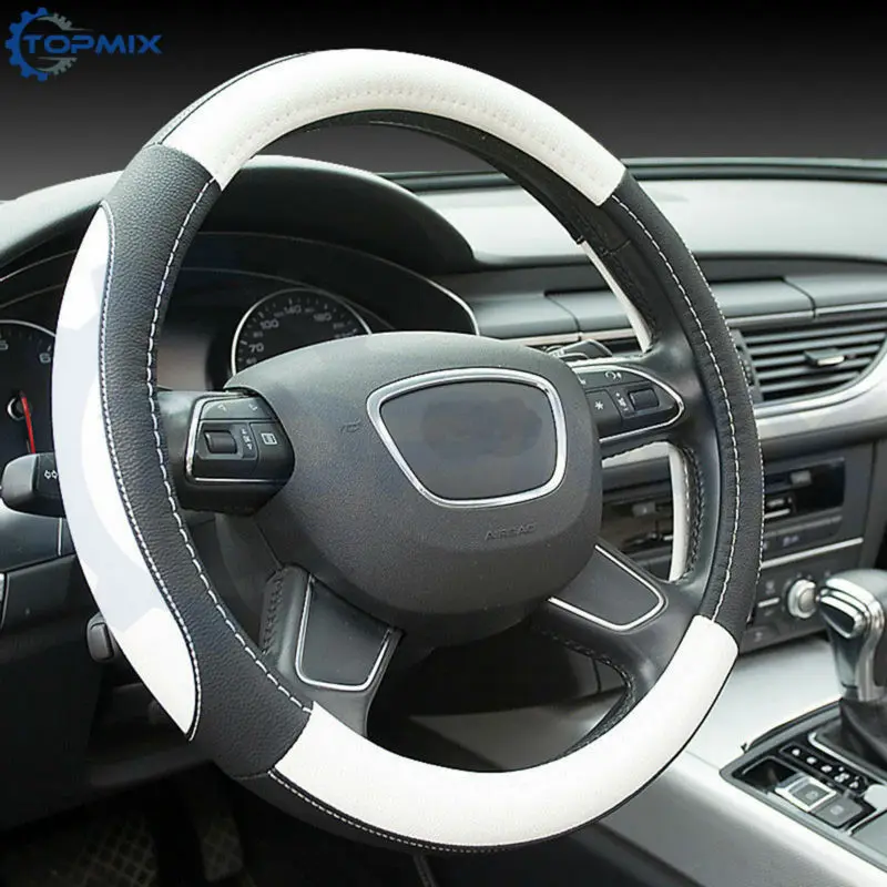 Universal White Car Steering Wheel Cover 38cm Car Styling Handlebar