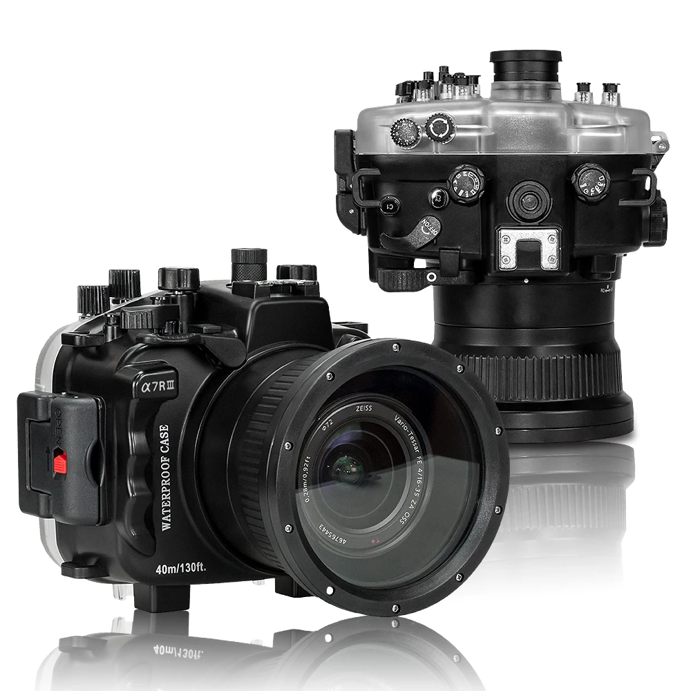 

Seafrogs 40m/130ft Waterproof Camera Housing Case For Sony A7 III A7R III A7M3 with SL-108 Underwater Diving Macro Ring Light