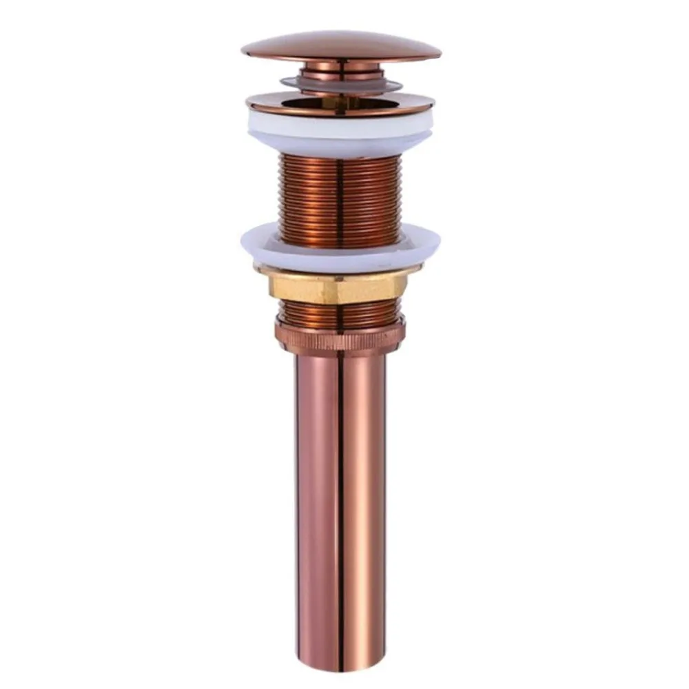 

Rose Gold Bathroom Lavatory Basin Sink Pop Up Drain without Overflow Vanity Sink Waste Drainer KD1054