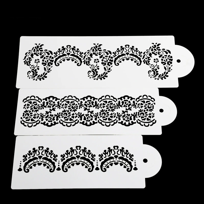 3 шт./компл. трафарет для торта Aomily Damask кружевное украшение на день рождения