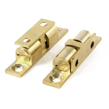 オンライン ゴールデンハウスクローゼットドアラッチ調整可能なネジ春ローラー銅ボールキャッチセット真鍮ダブルボールキャッチキャビネットドアラッチ