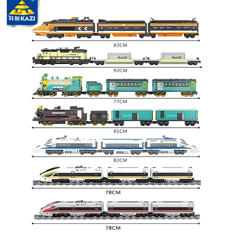Ceny Oryginalny KAZI 98223 98224 zasilany z baterii elektryczny pociąg z pociągu dzieci montowane klocki zabawki dla dzieci