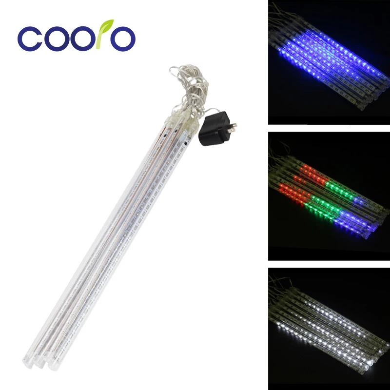 

50cm 8Tubes Meteor Shower Rain Tube Led Light EU US Plug String Light Waterproof Outdoor Decoration
