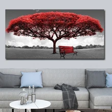 60x120 см современные красные деньги дерево стены искусства Холст Плакаты принты настенные картины без рамы для офиса гостиной домашний декор произведение искусства