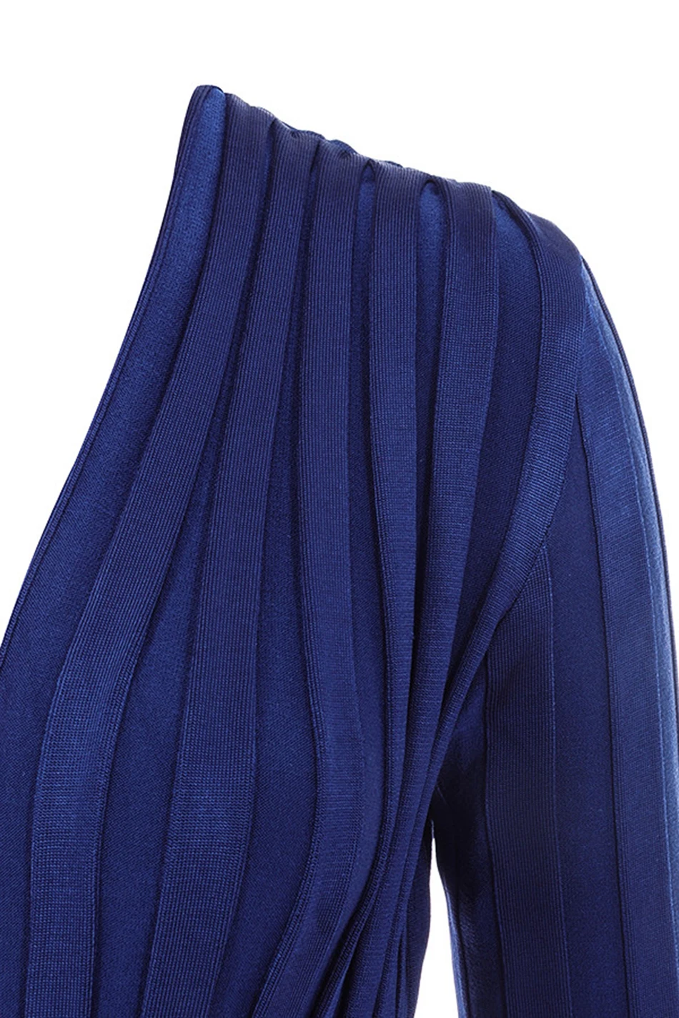 Модный синий сексуальный бандажный комбинезон с длинным рукавом и глубоким v-образным вырезом, клубный Летний комбинезон знаменитостей высокого качества
