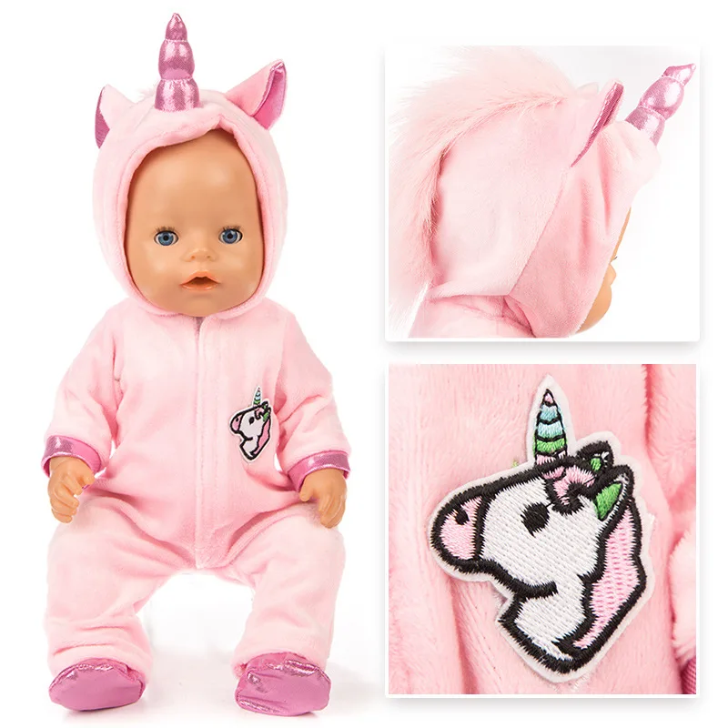 

New 2pcs/set Suit+Shoes Dolls Outfit For 43cm Baby Doll Cute Jumpers Rompers 17 Inch Doll Clothes